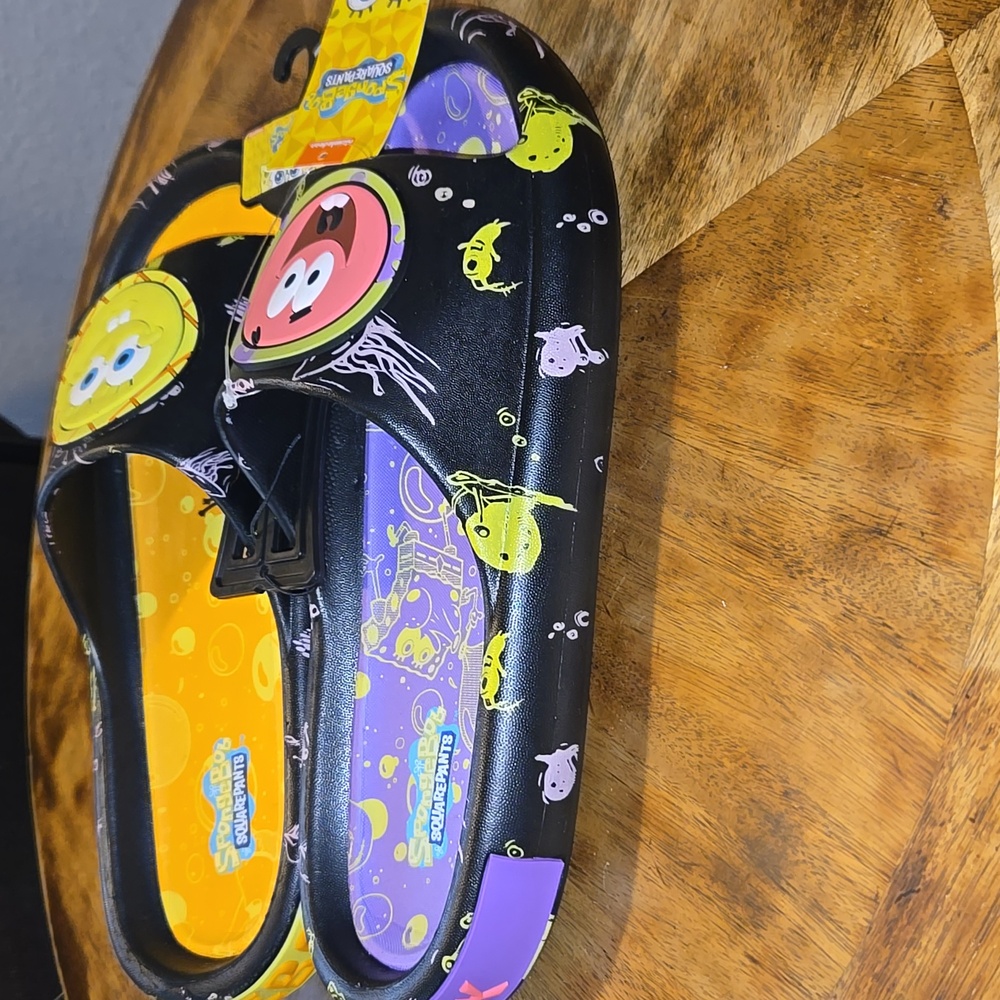 Men's Spongebob Squarepants Slides In Size 12 - Picture 2 of 9